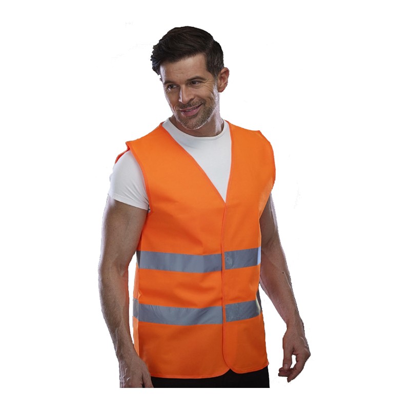 Gilet De Sécurité Haute Visibilité AYKRM - Orange, Bandes Réfléchissantes 360° - Norme CE