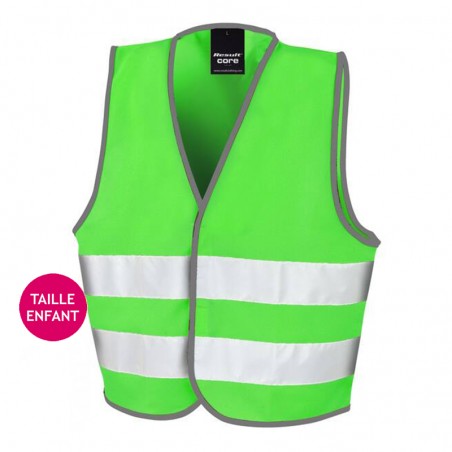 Gilets Fluo Sécurité Enfant - Lot De 2, Jaune Et Rose - Bandes Réfléchissantes 360°, Taille ~44.5x38.5cm Pour 4-7 Ans