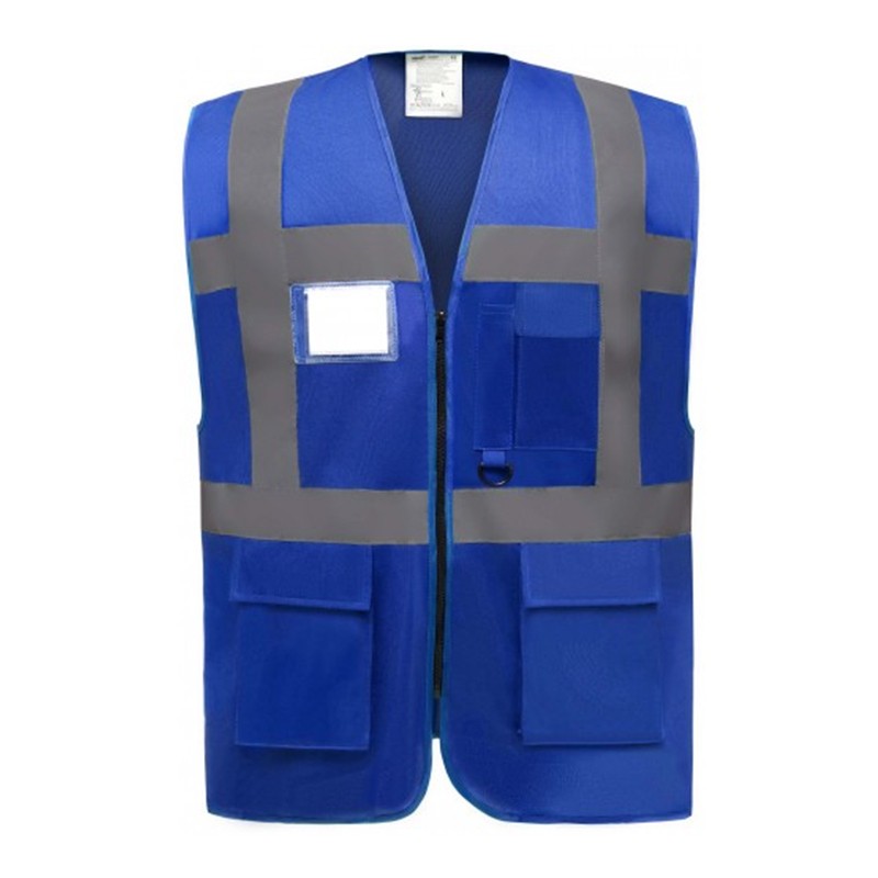 Gilet de sécurité fermeture HVW 801 marque Yoko - couleur bleu royal