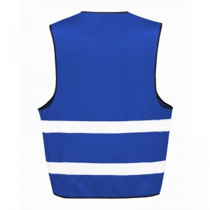 Gilet de sécurité R200 Result bleu royal vu de dos : 2 bandes réfléchissantes et grande zone de marquage pour logo ou texte