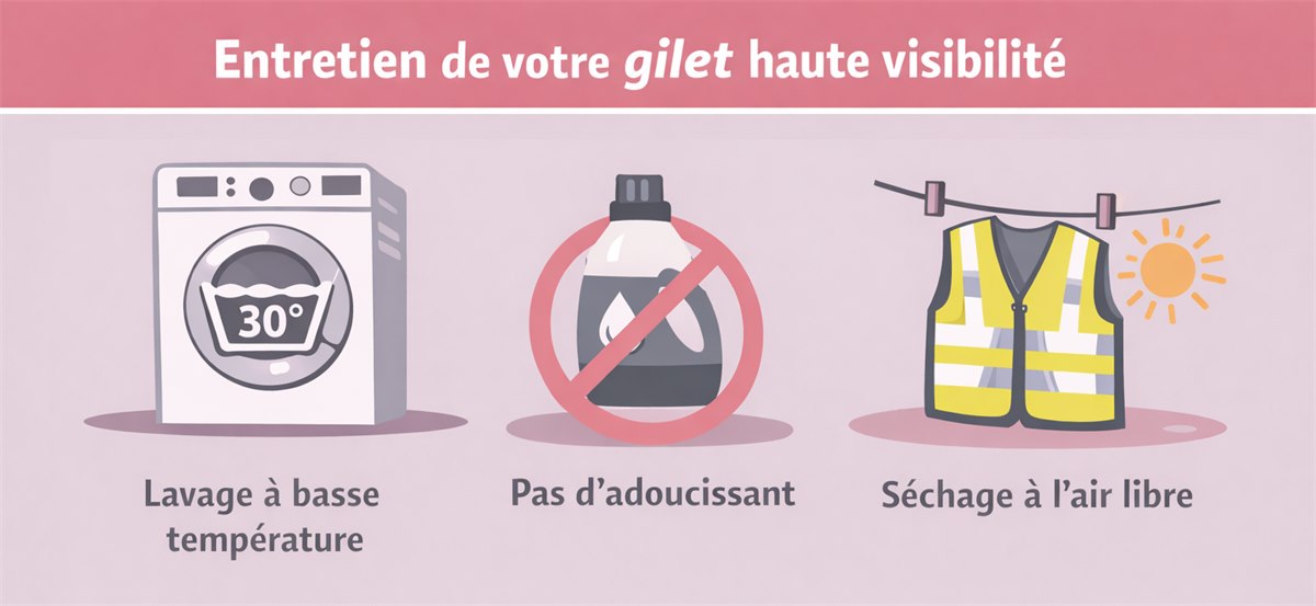 Entretien gilet de sécurité haute visibilité
