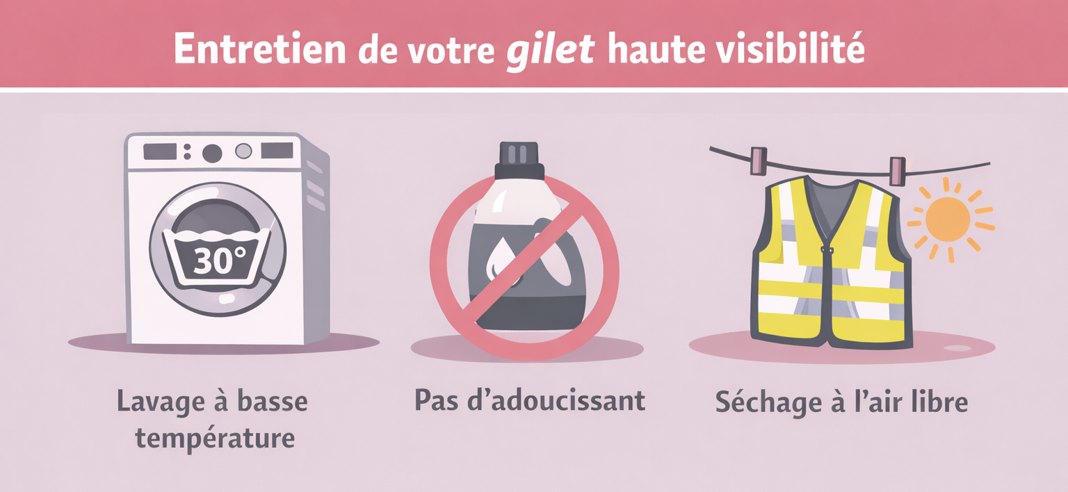 Entretien gilet de sécurité haute visibilité
