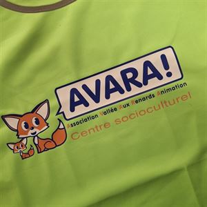 Gilet de sécurité vert lime personnalisé pour AVARA, centre socioculturel Vallée Aux Renards