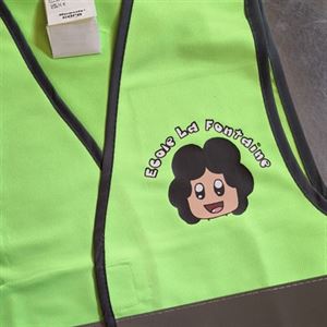 Gilet de sécurité enfant vert lime personnalisé pour l'École La Fontaine