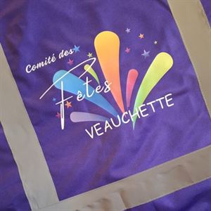 Gilet de sécurité violet personnalisé pour le Comité des Fêtes de Veauchette