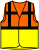 Gilet de sécurité fermeture couleur orange et jaune fluo