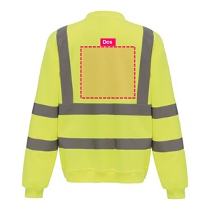 Zone de personnalisation au dos du sweat haute visibilité jaune HVJ510 : 24 x 20 cm