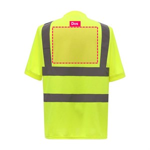Zone de personnalisation au dos du tee-shirt haute visibilité jaune HVJ410 : 24 x 20 cm