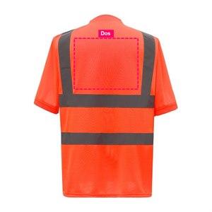 Zone de personnalisation au dos du tee-shirt haute visibilité orange HVJ410 : 24 x 20 cm